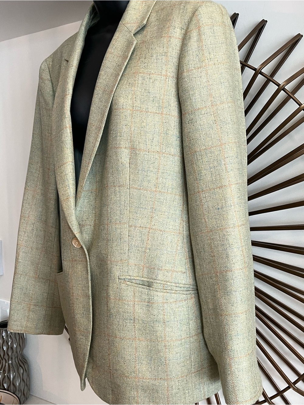 Lands' End Pale Green Windowpane Sport Coat